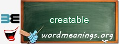 WordMeaning blackboard for creatable